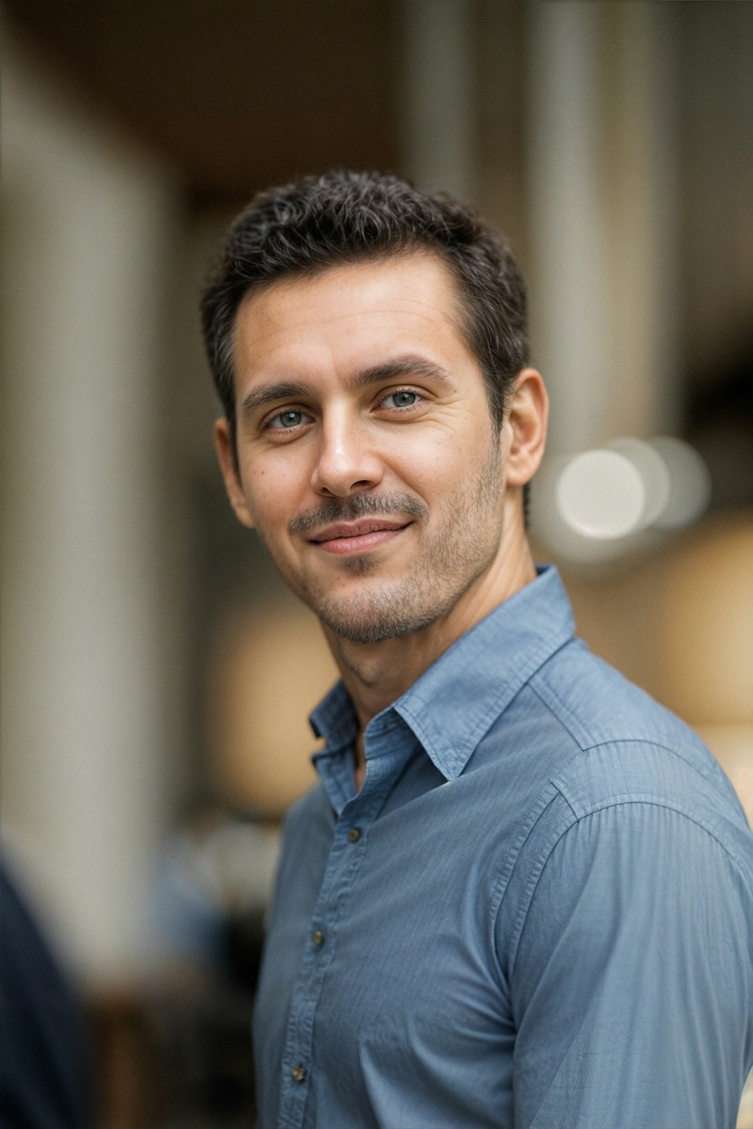 Portrait of a Moroccan-Belgian entrepreneur in his fifties