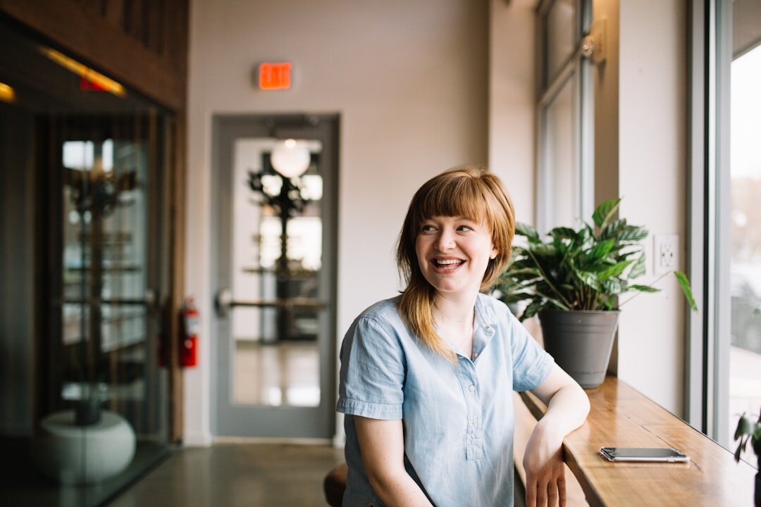 Portrait of a Belgian businesswoman in her thirties smiling